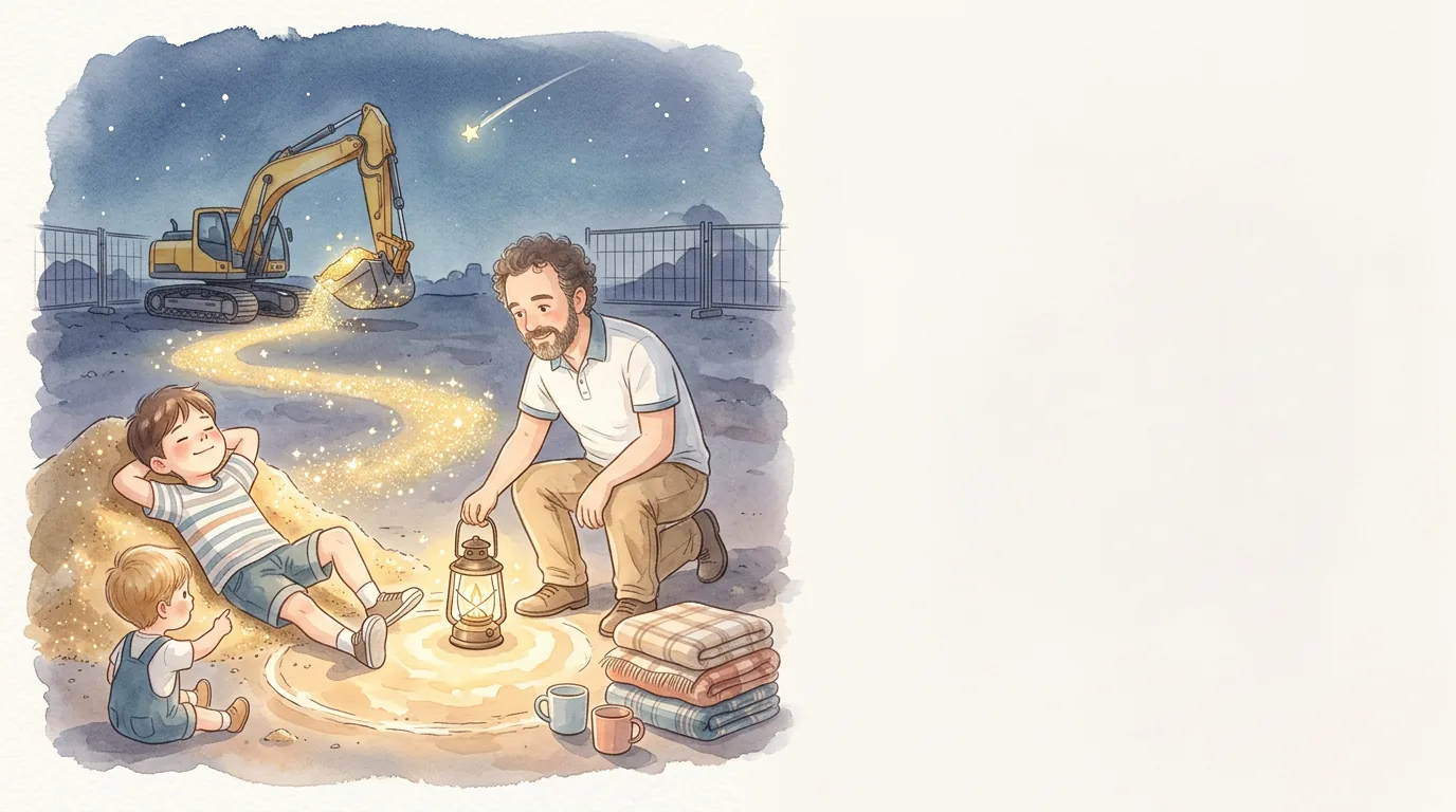 Emil legte sich zurück und sah vom Sand zum Himmel. Über dem…