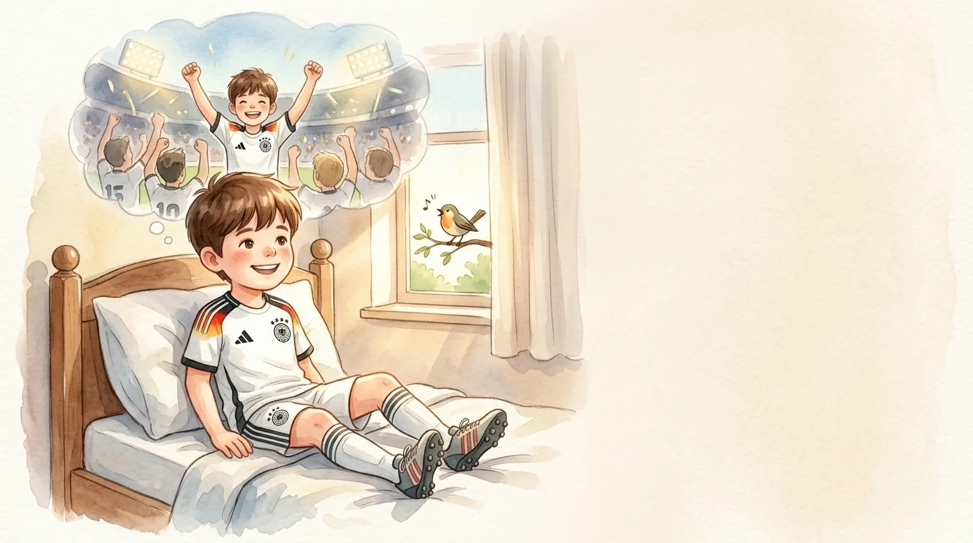 Emil lief an und traf den Ball ganz sauber. Er sauste flach…