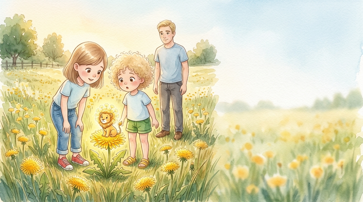 Mia und Lola liefen über die Sommerwiese hinter Davids Garten. Überall tanzten…