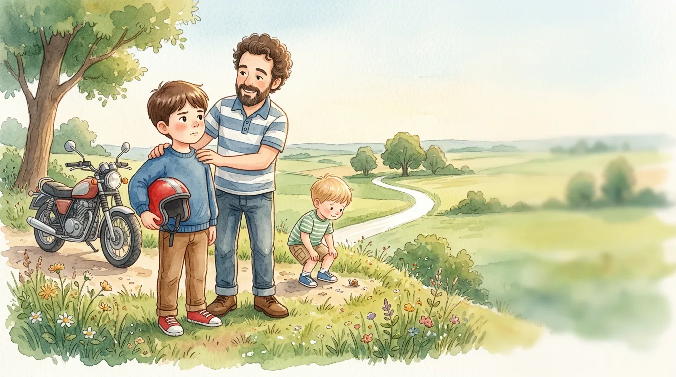 Nach einer Weile hielten Emil und Georg an einem kleinen Hügel. Von…