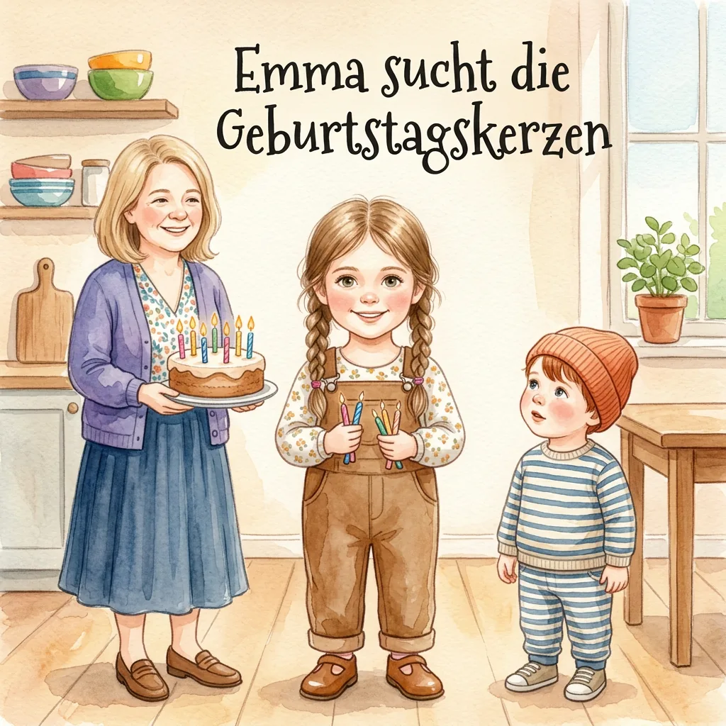 Emma sucht die Geburtstagskerzen — personalisiertes Kinderbuch Geburtstag