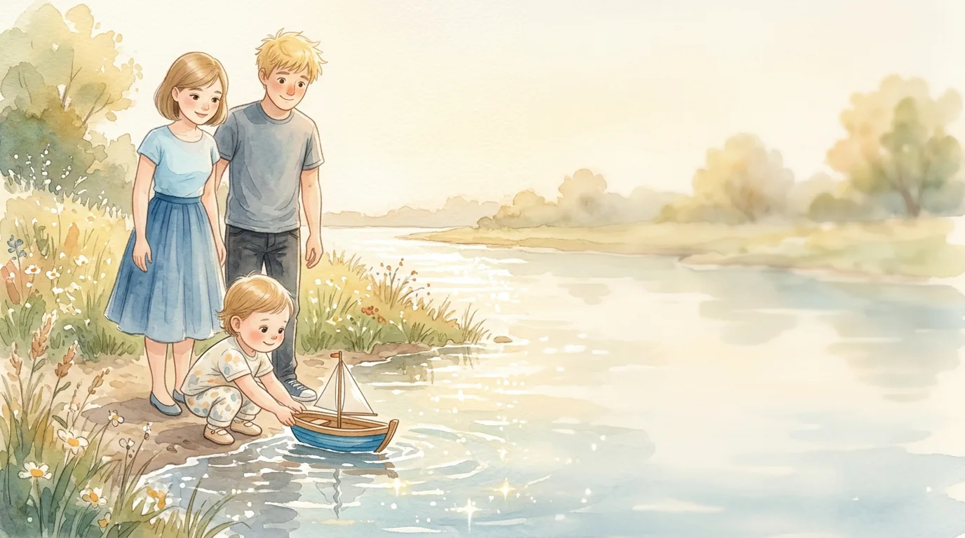 Heute ist Emmas Tauftag. Das kleine Boot ruht in ihrer Hand. Leise…