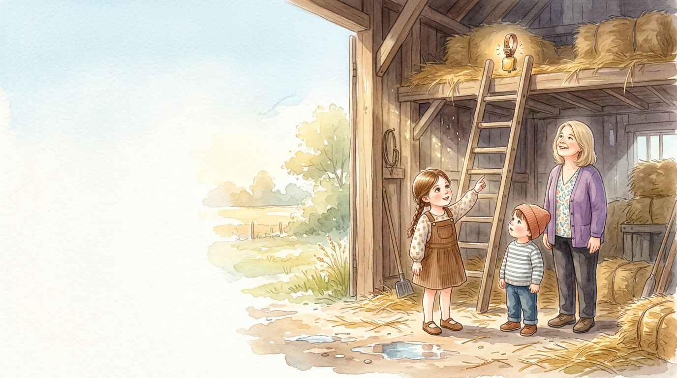 Emma und Luca folgten der Spur bis zur Scheune. Heu kitzelte ihre…