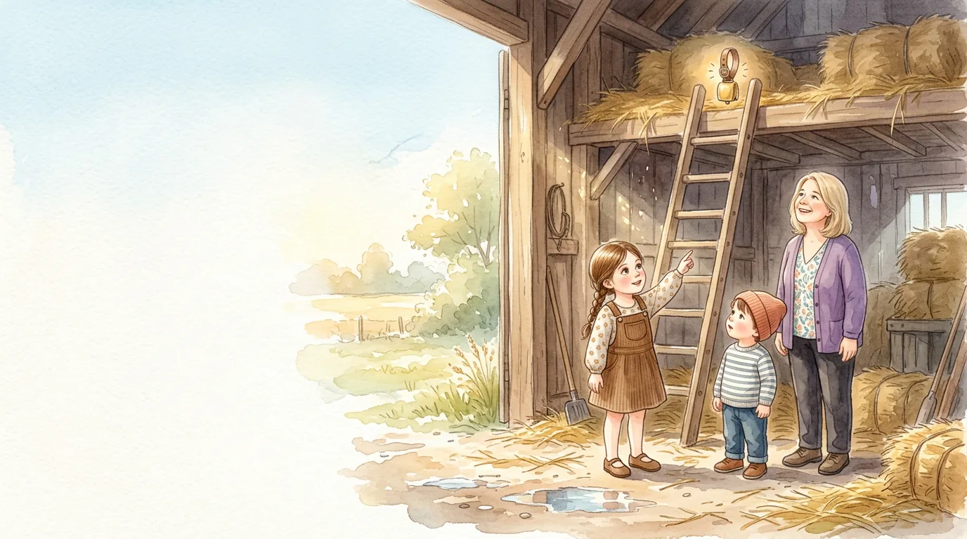 Emma und Luca folgten der Spur bis zur Scheune. Heu kitzelte ihre…