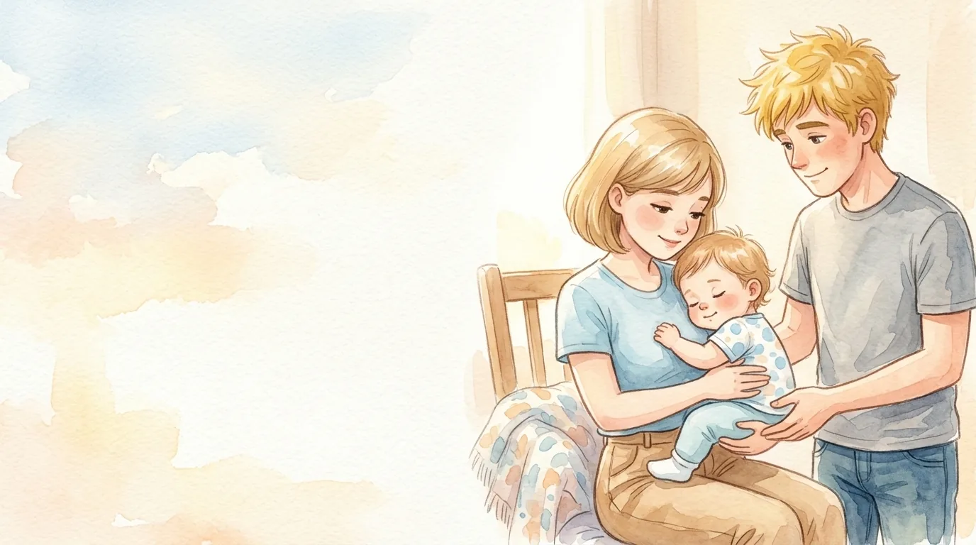 Warm liegt Lily im Arm. Der Segen klingt weich. Emilie hält sie…