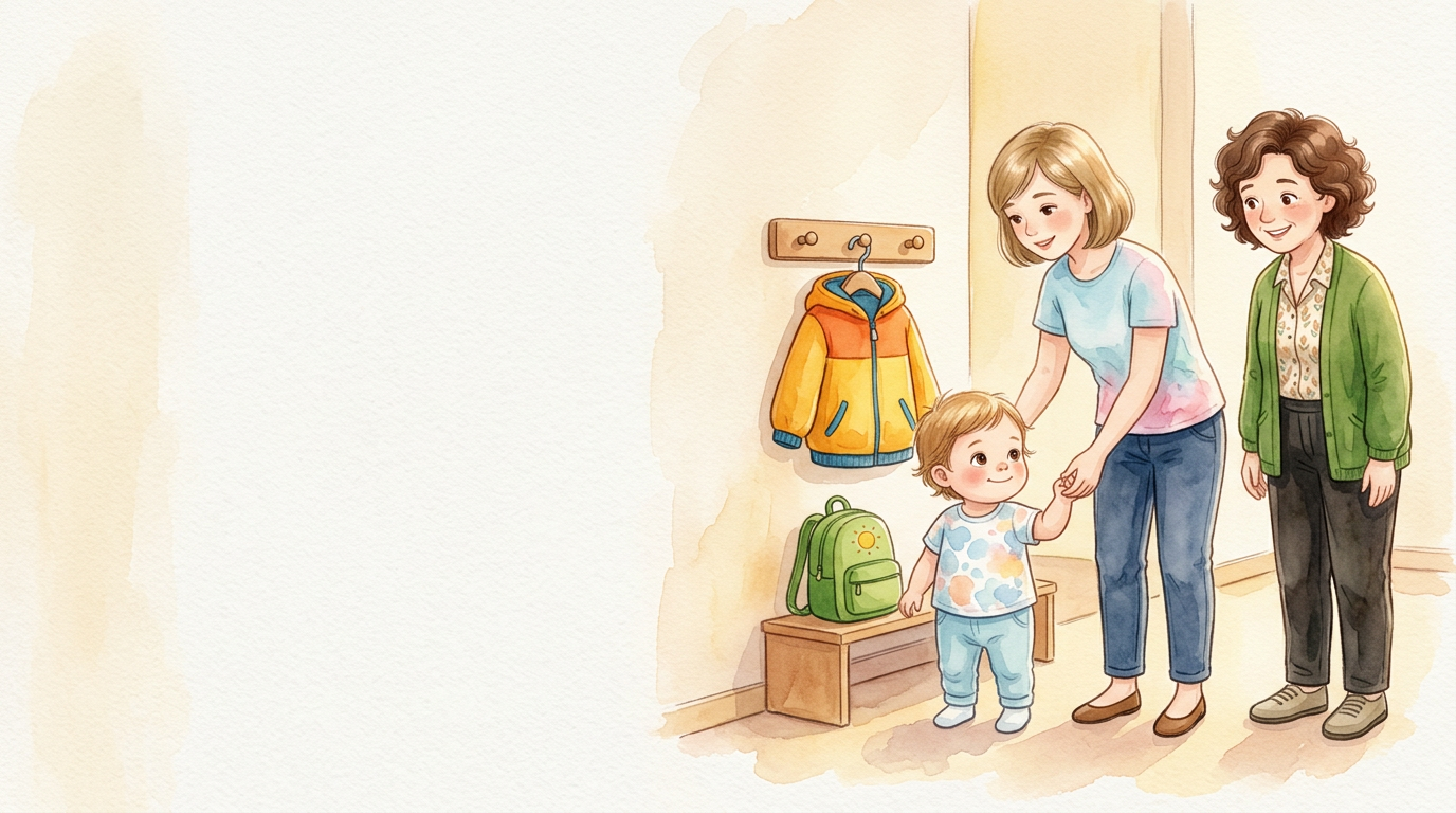 Lily geht langsam mit Emilie hinein. Sabine lächelt. Da ist die Garderobe.…
