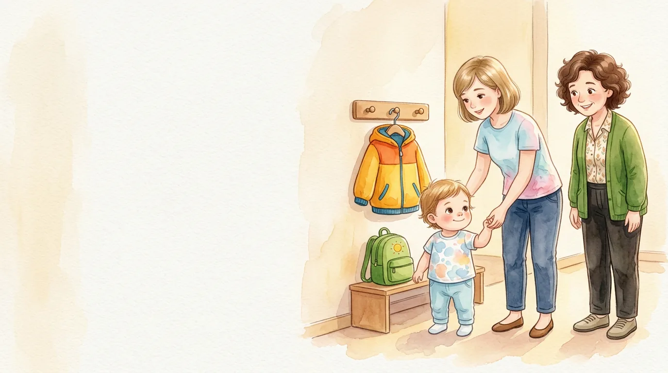 Lily geht langsam mit Emilie hinein. Sabine lächelt. Da ist die Garderobe.…