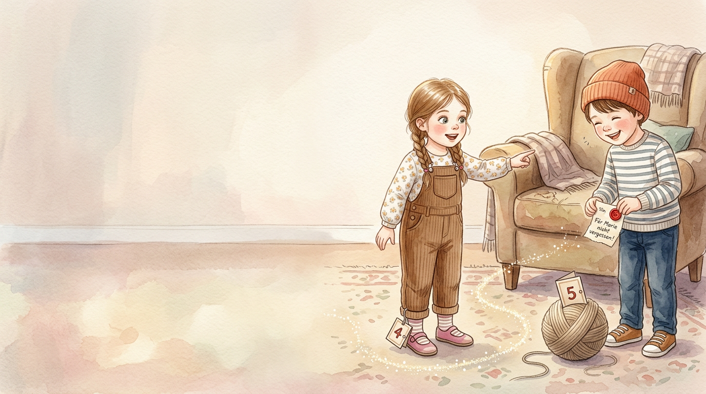 Leise schlichen Luca und Emma um die Ecke. Die Glitzerspur tanzte über…