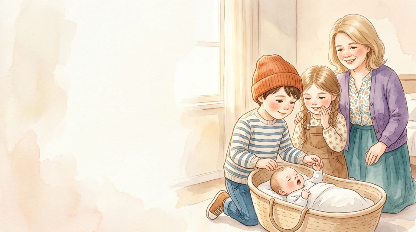 Am nächsten Morgen durfte Luca ganz nah ans Bett treten. Das Baby…