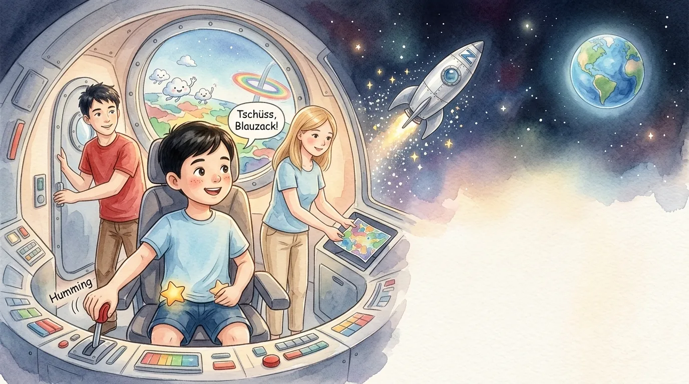 Roland schloss die Raketentür, und Jessica legte den Sternenwegweiser ins Cockpit. Kaum…