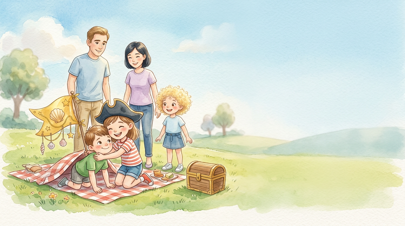 Zurück bei der Picknickdecke blieben alle vier stehen. Einen Moment war es…